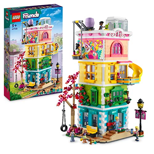 LEGO 41748 Friends Heartlake City Gemeinschaftszentrum, modular Building mit Kunst- und Aufnahmestudios, Spiel-Zimmer mit 6 Mini-Puppen inklusive Pickle der Hund, Spielzeug für Kinder von LEGO