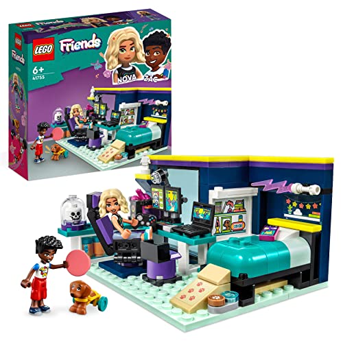 LEGO Friends Novas Zimmer Gaming Spielzeug mit Zac Mini-Puppe und Pickle der Hund, kleine Geschenke für Kinder ab 6 Jahren, 2023 Serie Figuren 41755 von LEGO