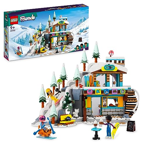 LEGO Friends Skipiste und Café Winter-Set mit Liann-, Aron- und Zac-Minipuppen und Fuchs-Tierfigur, Spielzeug für Mädchen, Jungen und Kinder, kreatives 41756 von LEGO