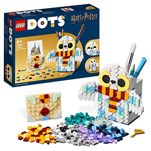 LEGO 41809 DOTS Hedwig Stiftehalter, Harry Potter Eule, Bleistifthalter und Notizhalter als Schreibtisch-Accessoires, Spielzeug-Bastelset für Kinder, Mädchen und Jungen, Schulbedarf von LEGO