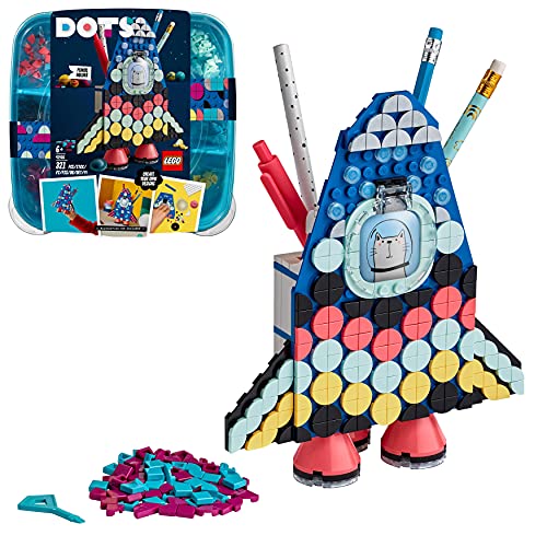 LEGO 41936 DOTS Raketen Stiftehalter Bastelset für Kinder, Kinderzimmer-Deko, Spielzeug Kreativset für Mädchen und Jungen von LEGO
