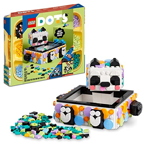 LEGO 41959 DOTS Panda Ablageschale, Mosaik Bastelset für Schmuckkästchen, Spielzeug als Schreibtisch-Organizer oder Kinderzimmer-Deko für Kinder ab 6 Jahren von LEGO
