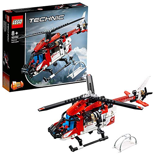 Lego 42092 Technic Rettungshubschrauber Bauset, 2-in-1 Flugzeug Spielzeug für Jungen und Mädchen ab 8 Jahren von LEGO