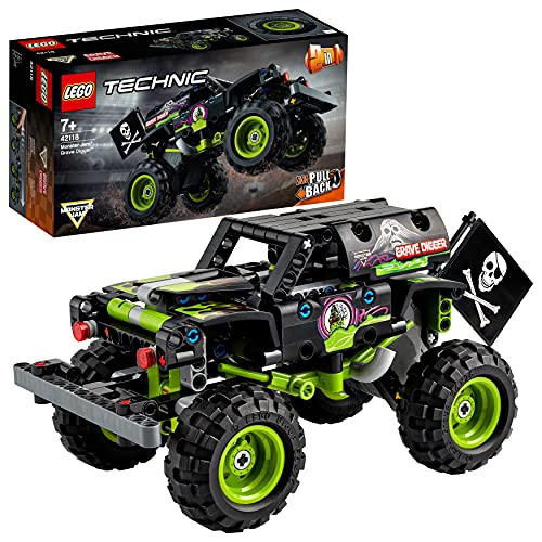 LEGO 42118 Technic Monster Jam Grave Digger Truck, Gelände-Buggy, 2in1 Auto-Set, Spielzeugauto mit Rückziehmotor, Geschenk für Kinder, Jungen und Mädchen ab 7 Jahren von LEGO