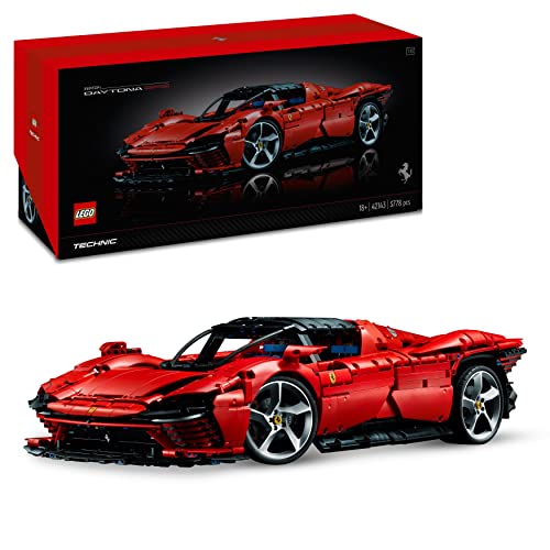 LEGO Technic Ferrari Daytona SP3 Modellauto-Bausatz im Maßstab 1:8, roter Super-Sportwagen, erweitertes Auto-Modell Sammlerstück, Ultimate Car Concept 42143 von LEGO