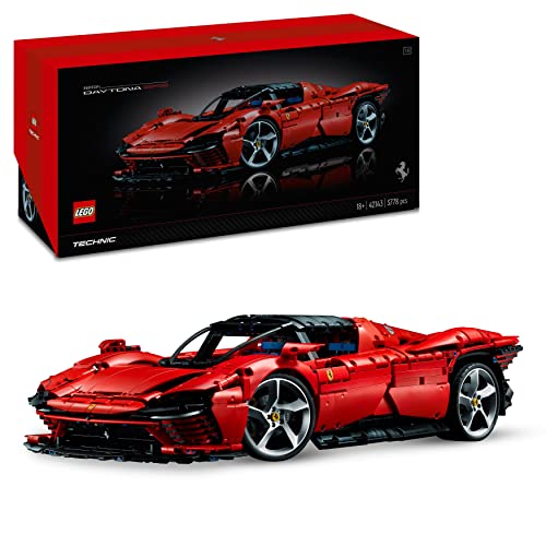 Lego Technic Ferrari Daytona SP3 Modellauto-Bausatz im Maßstab 1:8, roter Super-Sportwagen, erweitertes Auto-Modell Sammlerstück, Ultimate Car Concept 42143 von LEGO