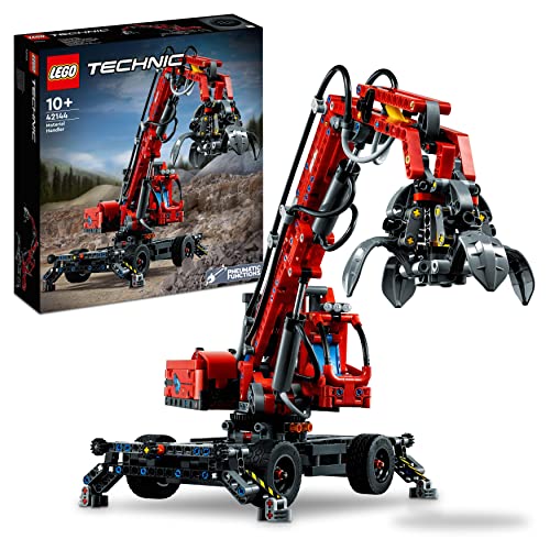 LEGO 42144 Technic Umschlagbagger Modellbausatz, Mechanisches Lernspielzeug, manuelle und pneumatische Funktionen, Baufahrzeug, Kran-Spielzeug für Kinder ab 10 Jahren von LEGO