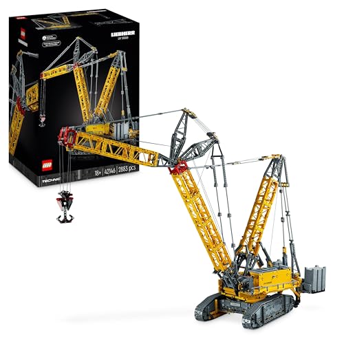 LEGO 42146 Technic Liebherr LR 13000 Raupenkran Set, Baue das ultimative ferngesteuerte Baufahrzeug-Modell mit Control+ App, Kran mit Windensystem und Wippausleger, großer Modellbausatz für Erwachsene von LEGO