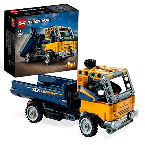 LEGO Technic Kipplaster Spielzeug, 2in1-Set mit Konstruktions-Modell und Bagger-Spielzeug, technisches Geschenk für Jungen und Mädchen ab 7 Jahre 42147 von LEGO