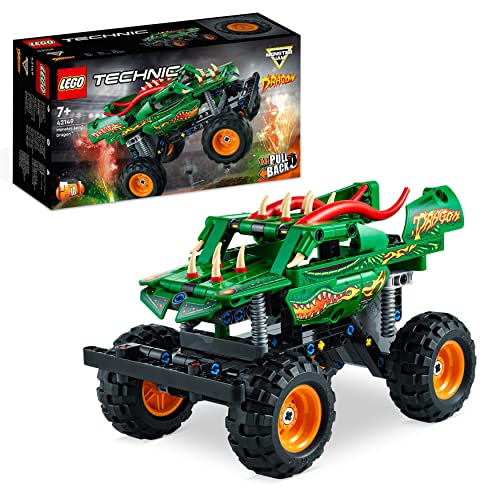 LEGO Technic Monster Jam Dragon, Monster Truck-Spielzeug für Jungen und Mädchen, 2in1-Rennwagen für Offroad-Stunts und als Geschenk für Kinder 42149 von LEGO