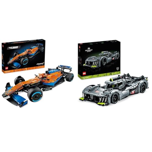 LEGO 42156 Technic Peugeot 9X8 24H Le Mans Hybrid Hypercar & 42141 Technic McLaren Formel 1 Rennwagen, Rennauto, Geschenkidee von LEGO