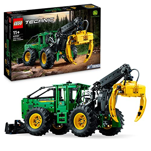 LEGO Technic John Deere 948L-II Skidder Set, großes 1.492-teiliges Baufahrzeug-Spielzeug mit pneumatischen Funktionen und 4-Rad-Antrieb, Modellbaukasten für Technikbegeisterte, Geschenkidee 42157 von LEGO