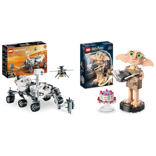 LEGO 42158 Technic NASA Mars-Rover Perserverance Weltraum Spielzeug Set & 76421 Harry Potter Dobby der Hauself Set, bewegliche ikonische Figur, Spielzeug von LEGO