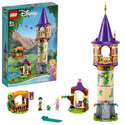 LEGO 43187 Disney Princess Rapunzels Turm Set mit 2 Mini-Puppen aus dem Film „Rapunzel – Neu verföhnt“, kreatives Spielzeug für Kinder ab 6 Jahren von LEGO
