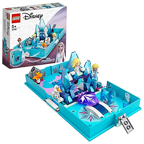 LEGO 43189 Disney Frozen 2 Elsas Märchenbuch, Reisespielzeug mit Nokk und Olaf, mit Prinzessinnen Mini-Puppen, Eiskönigin Spielzeug ab 5 Jahren von LEGO