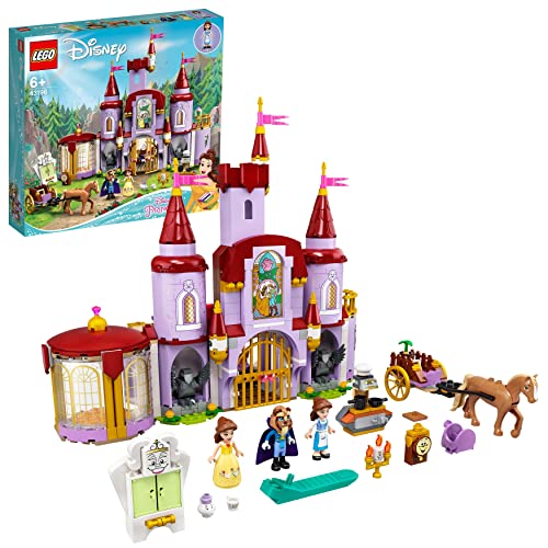 LEGO 43196 Disney Princess Belles Schloss, Prinzessinnen-Spielzeug-Schloss mit 10 Mini-Puppen aus Die Schöne und das Biest, inkl. Belle, Tassen und Pferde-Figur, Geschenk für Kinder ab 6 Jahren von LEGO