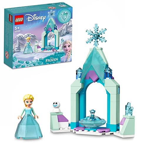 LEGO 43199 Disney Elsas Schlosshof, Prinzessinnen-Spielzeug zum Bauen aus Die Eiskönigin 2 mit Elsa Mini-Puppe, Diamantkleid-Kollektion von LEGO