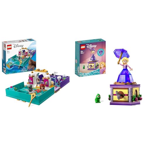 LEGO 43213 Disney Prinzessin Die kleine Meerjungfrau Märchenbuch Spielzeug & 43214 Disney Princess Rapunzel-Spieluhr von LEGO