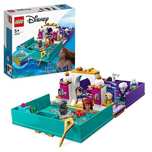 LEGO Disney Prinzessin Die kleine Meerjungfrau Märchenbuch Spielzeug zum Bauen für Kinder, Mädchen und Jungen ab 5 Jahren mit Arielle und Prinz Erik Mikro-Puppen, 2023 Film 43213 von LEGO