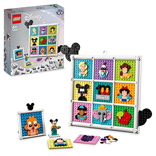 LEGO 43221 | Disney 100 Jahre Disney Zeichentrickikonen, Bastelset und DIY Set als Wandkunst und Schlafzimmer Accessoires, mit Mickey Maus und Co. von LEGO