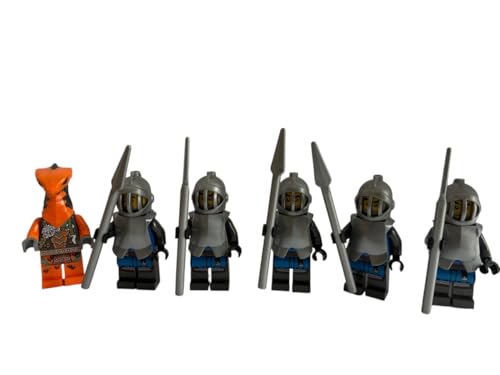LEGO 5X Ritter Panzerritter Minifiguren Falkenritter Löwenritter Figuren Black Falcon Knights im Kampf gegen die Ninjago Cobra Schlange Spielzeug - insgesamt 6 Minifiguren von LEGO