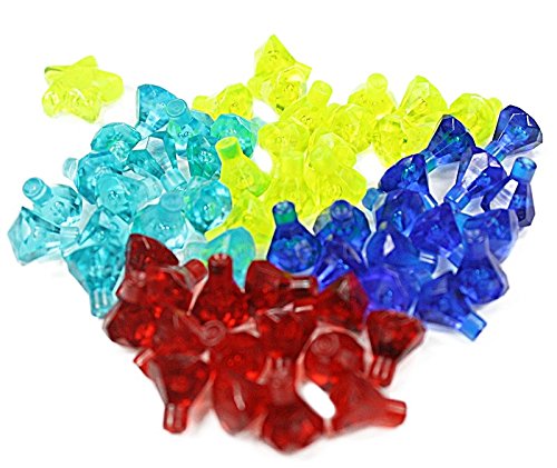 LEGO 60 Diamanten in 4 verschiedenen Farben plus 1 trans neonfarbenen Stern von LEGO
