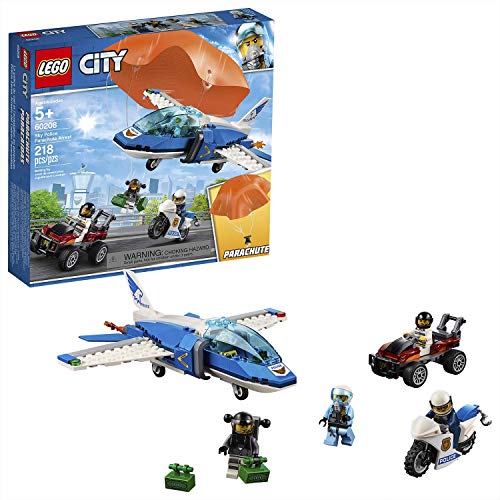 LEGO 60208 City Polizei Flucht mit dem Fallschirm, Bausatz mit Flugzeug, Auto und Motorrad, Bausets für Kinder von LEGO