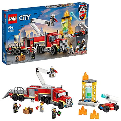 LEGO 60282 City Mobile Feuerwehreinsatzzentrale mit Spielzeug-Feuerwehrauto, Feuerwehr-Station für Jungen und Mädchen ab 6 Jahren, Geschenkset von LEGO