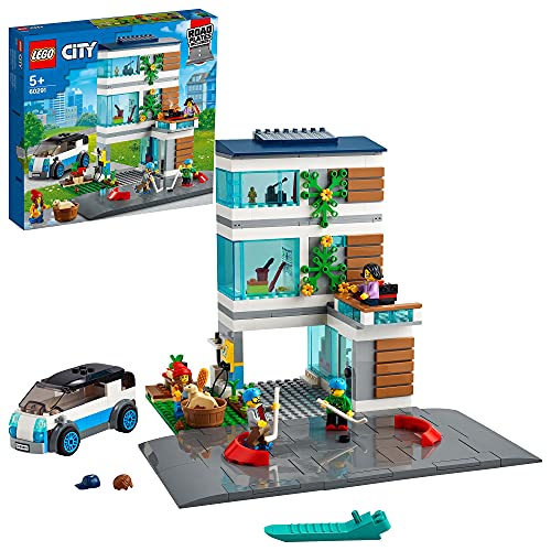 LEGO 60291 City Modernes Familienhaus, Puppenhaus mit Straßenplatten und 4 Minifiguren, kreatives Kinderspielzeug für Jungen und Mädchen ab 5 Jahren von LEGO