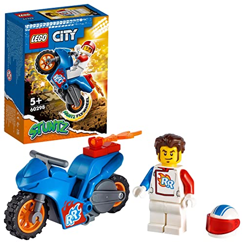 LEGO 60298 City Stuntz Raketen-Stuntbike, Set mit schwungradbetriebenem Motorrad und Rocket-Racer-Minifigur, Spielzeug für Jungen und Mädchen LEGO 60298 City Stuntz Raketen-Stuntbike, Set mit schwungradbetriebenem Motorrad und Rocket-Racer-Minifigur, Spielzeug für Jungen und Mädchen von LEGO