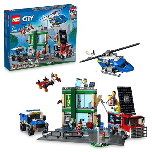 LEGO 60317 City Banküberfall mit Verfolgungsjagd mit Hubschrauber, Drohne und 2 LKWs, Polizei-Set, Geburtstagsgeschenk für Jungen und Mädchen ab 7 Jahren von LEGO
