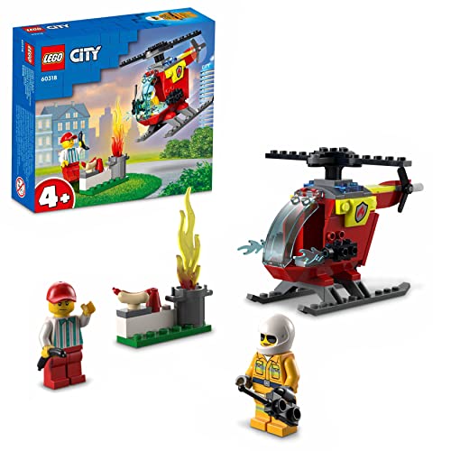LEGO 60318 City Feuerwehrhubschrauber Feuerwehr-Spielzeug Für Jungen Und Mädchen Ab 4 Jahren Mit Feuerwehrmann Und Startbaustein von LEGO