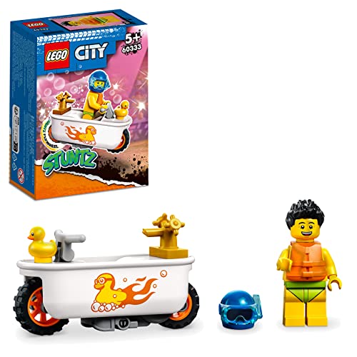 LEGO 60333 City Stuntz Badewannen-Stuntbike, Set mit Motorrad und Minifigur, Action-Spielzeug als Geschenk für Jungen und Mädchen ab 5 Jahre von LEGO
