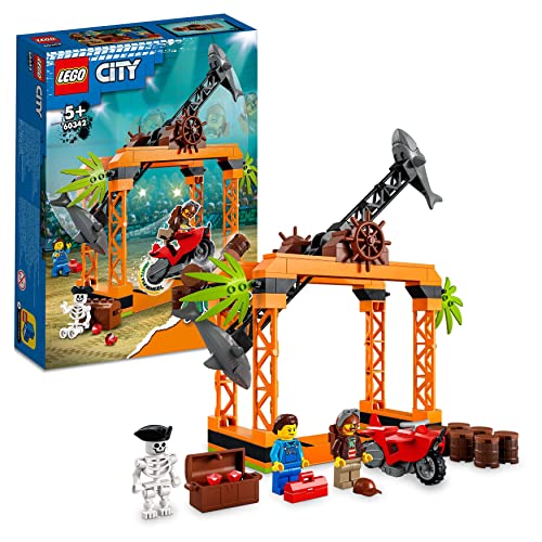 LEGO 60342 City Stuntz Haiangriff-Challenge Set, Inkl. Motorrad Und Stunt Racer Minifigur, Action-Spielzeug Für Kinder Ab 5 Jahre von LEGO