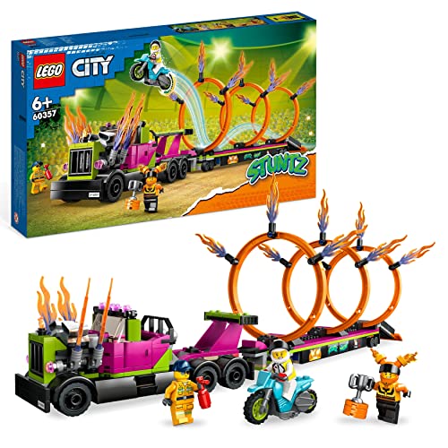 LEGO 60357 City Stuntz Stunttruck mit Feuerreifen-Challenge, mit schwungradbetriebenem Motorradspielzeug und Minifiguren, lustiges Geschenk für Kinder ab 6 Jahren, 2023 Set LEGO 60357 City Stuntz Stunttruck mit Feuerreifen-Challenge, mit schwungradbetriebenem Motorradspielzeug und Minifiguren, lustiges Geschenk für Kinder ab 6 Jahren, 2023 Set von LEGO