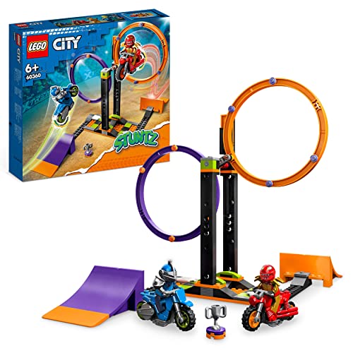 LEGO 60360 City Stuntz Kreisende Reifen-Challenge, 1 oder 2 Spieler Wettbewerbe mit selbstfahrendem Motorrad Spielzeug für Kinder, Jungen & Mädchen ab 6 Jahren, lustige Geschenkidee von LEGO