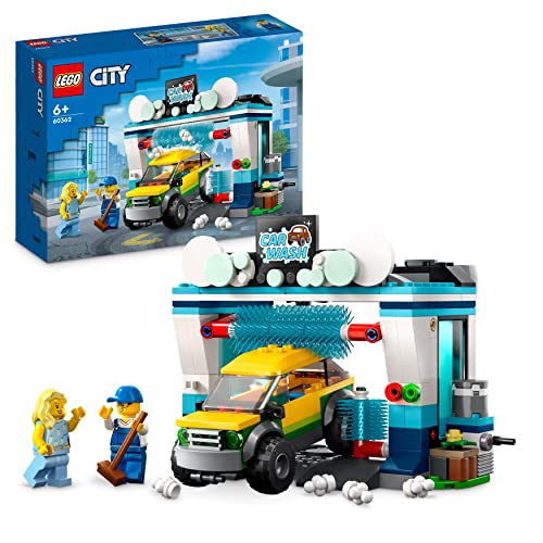 LEGO 60362 City Autowaschanlage, Set mit Spielzeugauto für Kinder ab 6 Jahren, Jungen & Mädchen, funktionierende Wasch-Elemente und 2 Minifiguren, Fahrzeugset, kleine Geschenk-Idee LEGO 60362 City Autowaschanlage, Set mit Spielzeugauto für Kinder ab 6 Jahren, Jungen & Mädchen, funktionierende Wasch-Elemente und 2 Minifiguren, Fahrzeugset, kleine Geschenk-Idee von LEGO
