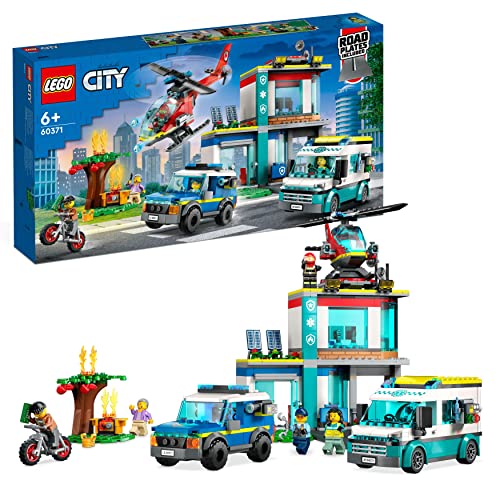 LEGO 60371 City Hauptquartier der Rettungsfahrzeuge mit Feuerwehr-Hubschrauber, Krankenwagen, Motorrad und Polizeiauto, Spielzeug für Kinder ab 6 Jahren LEGO 60371 City Hauptquartier der Rettungsfahrzeuge mit Feuerwehr-Hubschrauber, Krankenwagen, Motorrad und Polizeiauto, Spielzeug für Kinder ab 6 Jahren von LEGO
