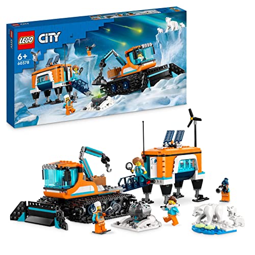LEGO City Arktis-Schneepflug mit mobilem Labor, BAU-Schneefahrzeug Spielzeug, enthält einen Meteoriten, 4 Minifiguren und 3 Eisbärenfiguren, Kinder ab 6 Jahren 60378 von LEGO