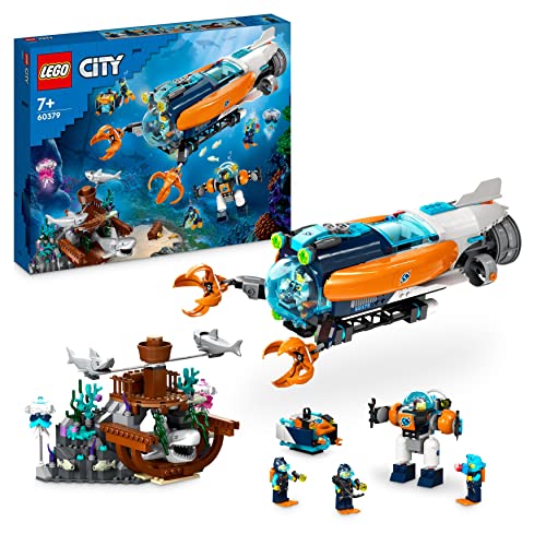 LEGO 60379 City Forscher-U-Boot Spielzeug, Unterwasser-Set mit Drohne, Mech, Minifiguren von Tauchern und Tierfiguren, Geschenk zum Geburtstag für Kinder, Jungen und Mädchen LEGO 60379 City Forscher-U-Boot Spielzeug, Unterwasser-Set mit Drohne, Mech, Minifiguren von Tauchern und Tierfiguren, Geschenk zum Geburtstag für Kinder, Jungen und Mädchen von LEGO