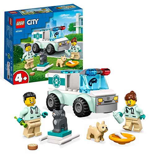 LEGO 60382 City Tierrettungswagen, Tierspielzeug mit Hunde- und Katzenfiguren sowie 2 Tierarzt-Minifiguren, für Kinder ab 4 Jahren LEGO 60382 City Tierrettungswagen, Tierspielzeug mit Hunde- und Katzenfiguren sowie 2 Tierarzt-Minifiguren, für Kinder ab 4 Jahren von LEGO