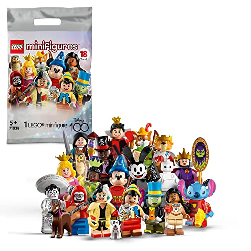 LEGO 71038 Minifiguren Disney 100, 1 von 18 Charakteren zum Sammeln, Überraschungstüte mit Spielzeug zum Bauen mit Micky Maus, Stitch, Mulan & mehr (1 Stück - zufällig gewählter Stil) von LEGO