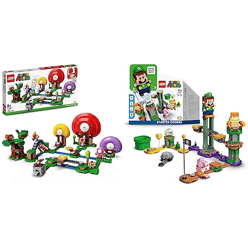 LEGO 71368 Super Mario Toads Schatzsuche – Erweiterungsset, Bauspiel & 71387 Super Mario Abenteuer mit Luigi – Starterset, Spielzeug mit Einer interaktiven Figur von LEGO