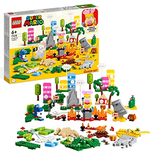 LEGO 71418 Super Mario Kreativbox – Leveldesigner-Set mit Gras-, Lava- und Wüstenmodellen zum Kombinieren mit Starterset, Spielzeug Figuren für Kinder, Multicolour LEGO 71418 Super Mario Kreativbox – Leveldesigner-Set mit Gras-, Lava- und Wüstenmodellen zum Kombinieren mit Starterset, Spielzeug Figuren für Kinder, Multicolour von LEGO