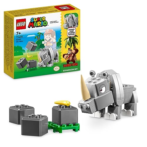 LEGO Super Mario Rambi das Rhino – Erweiterungsset, Nashorn-Tier-Spielzeug-Figur, kleines Geschenk zur Kombination mit einem Starterset 71420 von LEGO