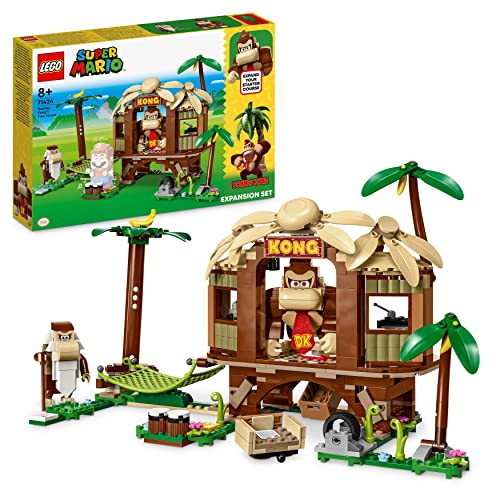 LEGO Super Mario Donkey Kongs Baumhaus – Erweiterungsset, baubares Baumhaus-Spielzeug mit 2 Figuren zum Kombinieren mit einem Starterkurs, Spielset für Kinder, Jungen und Mädchen ab 8 Jahren 71424 von LEGO
