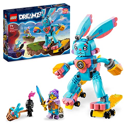 LEGO DREAMZzz Izzie und ihr Hase Bunchu Set, Baubares Kaninchen-Spielzeug mit Rollschuhen, 2 Arten für fantasievolles Spielen, basierend auf der TV-Serie, für Kinder, Mädchen, Jungen ab 7 Jahren 71453 von LEGO