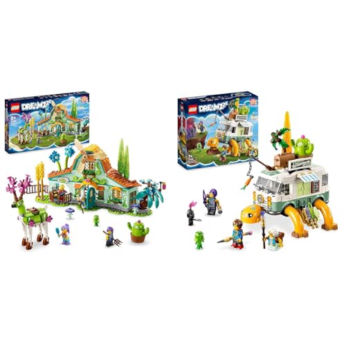 LEGO 71459 DREAMZzz Stall der Traumwesen, Set mit Fabelwesen für Kinder & 71456 DREAMZzz Mrs. Castillos Schildkrötenbus von LEGO