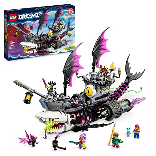 LEGO DREAMZzz Albtraum-Haischiff, Baue 2 Arten des Piraten-Boot-Spielzeuges, Modellbausatz mit 4 Minifiguren, Ostergeschenk für Kinder, Mädchen, Jungen, basierend auf der TV-Show 71469 von LEGO