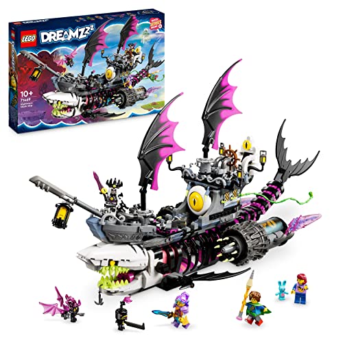 LEGO 71469 DREAMZzz Albtraum-Haischiff, Baue 2 Arten des Piraten-Boot-Spielzeuges, Modellbausatz mit 4 Minifiguren, Spielzeug für Kinder, Mädchen, Jungen, basierend auf der TV-Show von LEGO